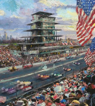 die jagd der diana Painting - Indianapolis Motor Speedway 100th Thomas Kinkade